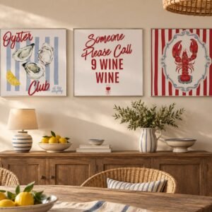 Composição com 3 Quadros Casa Mar